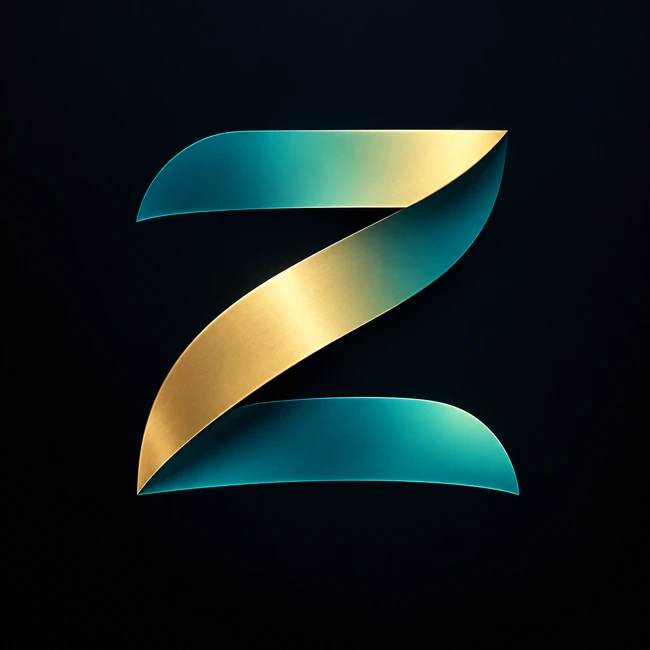 Zunye’s teal and gold ribbon Z